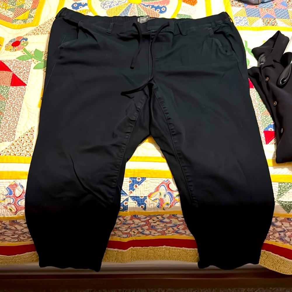 Black joggers with tie front